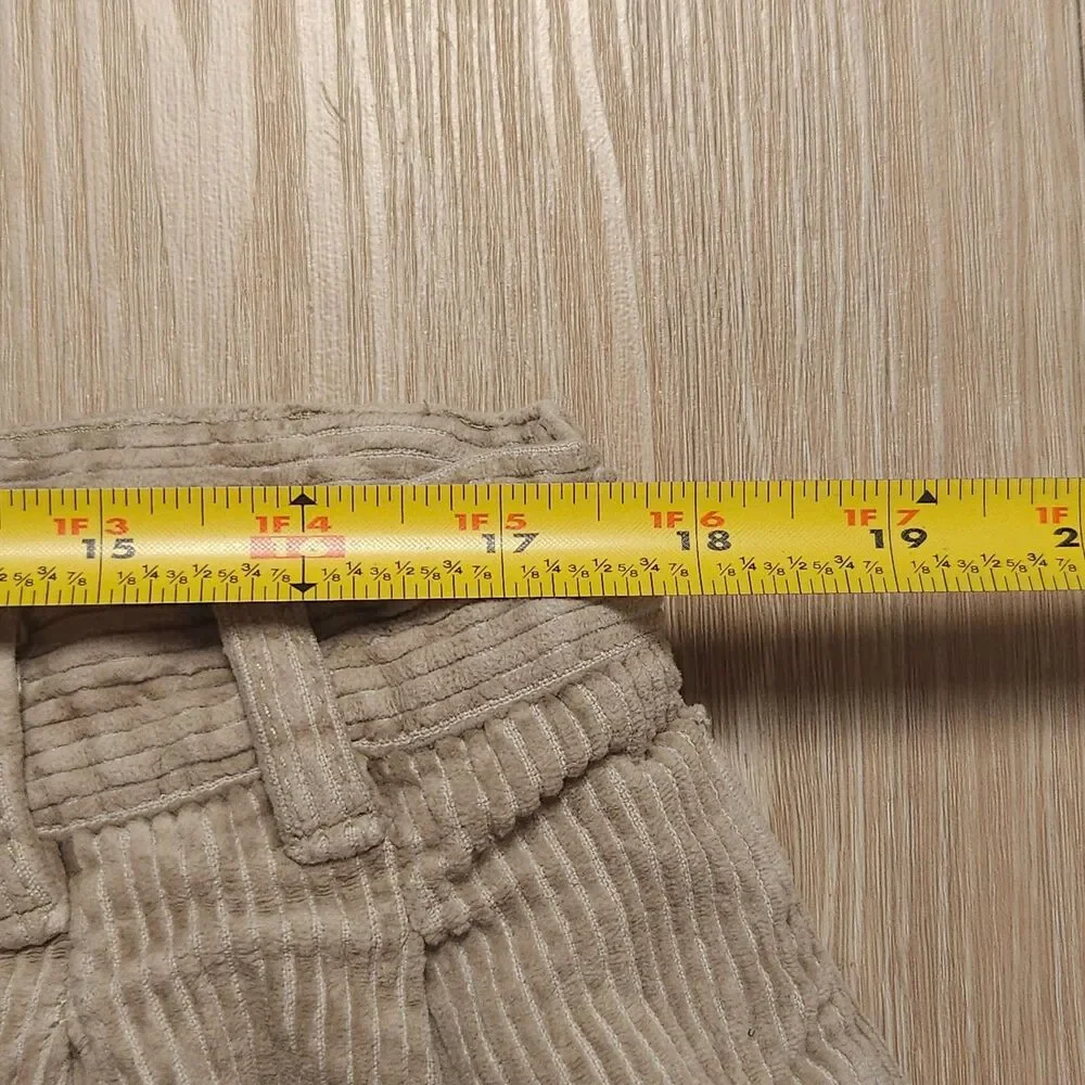 VTG Chaps Ralph Lauren Corduroy Pants Mens 38x32(36x30) Beige Cuffed Casual 90s